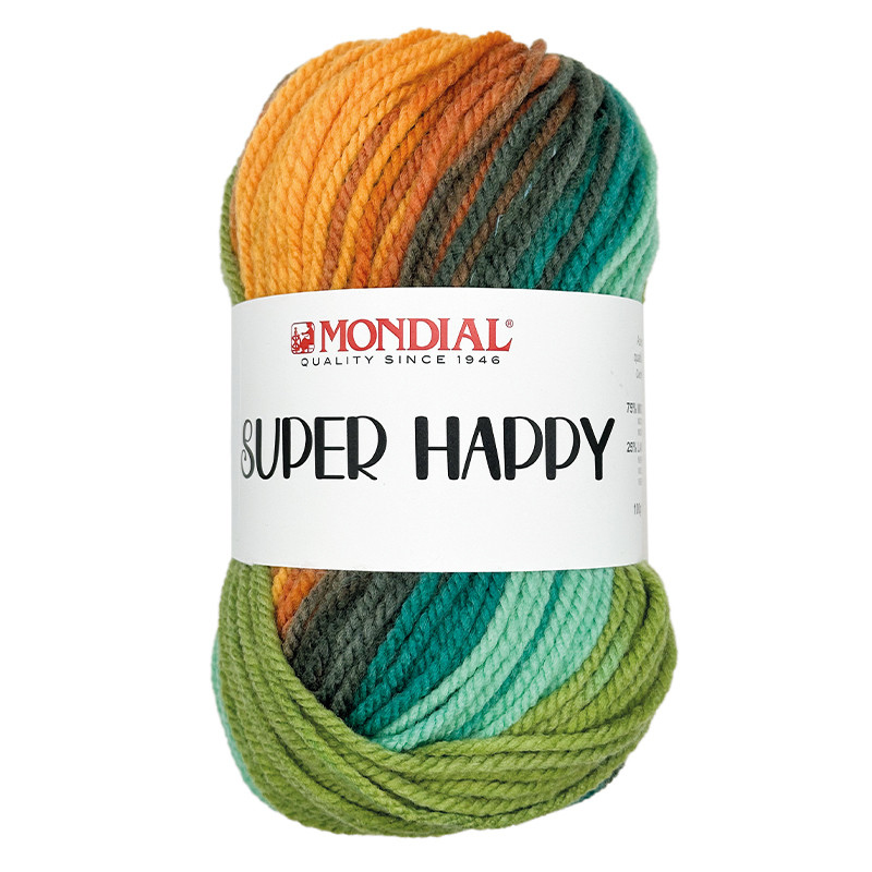 super happy mondial - green/orange/brick (524) - 100gr (155mt) | 1pc