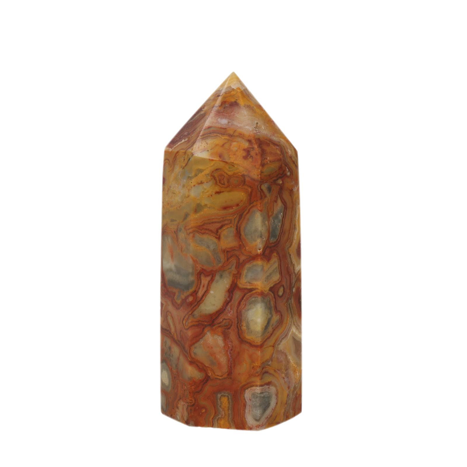 crazy lace agate tower exagonal 7-8 x 2,5cm - 55-70gr | 1pc
