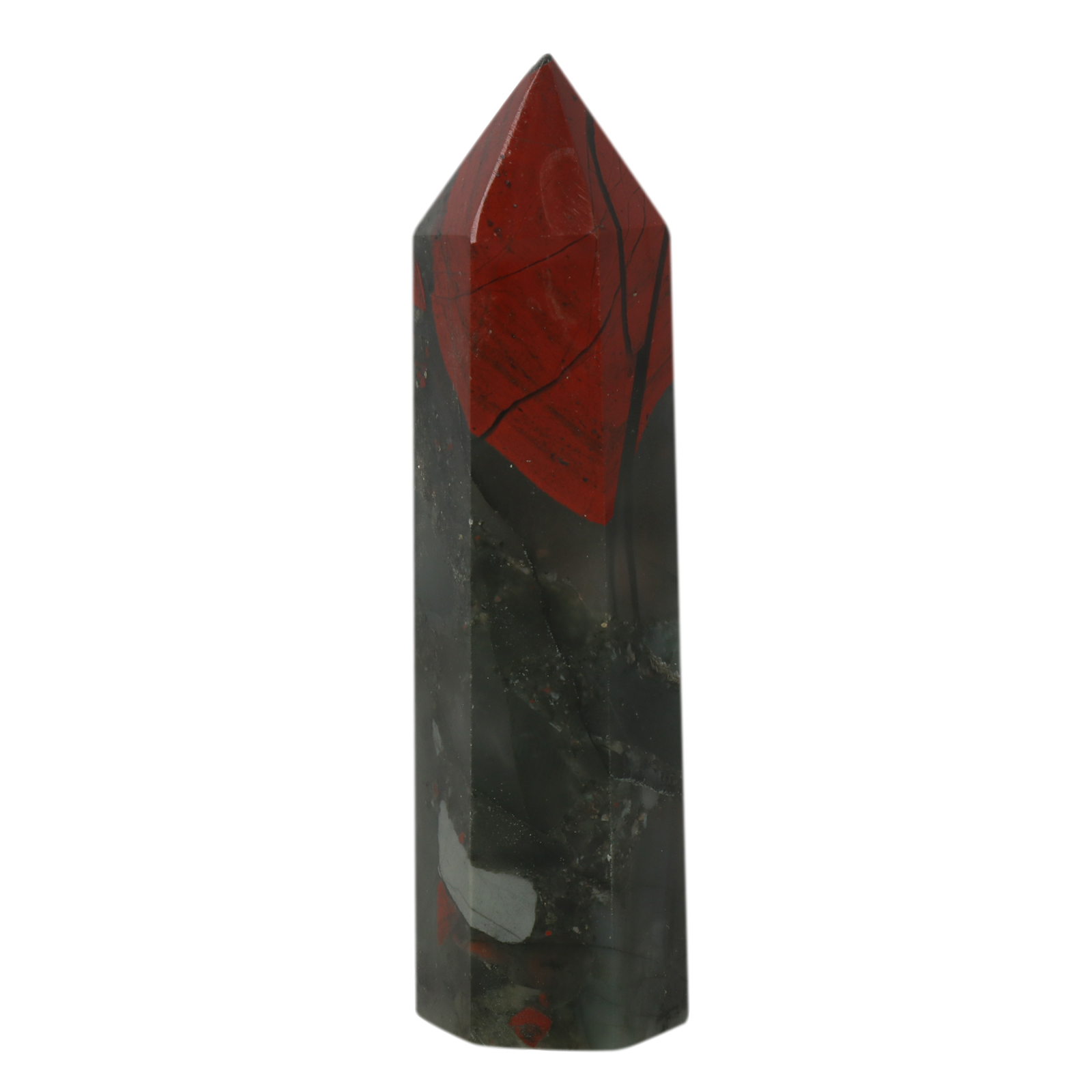 african blood stone tower exagonal 8-9 x 2,5cm - 80-95gr | 1pc