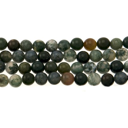 moss agate smooth round 4mm | approx. 16-inch strand