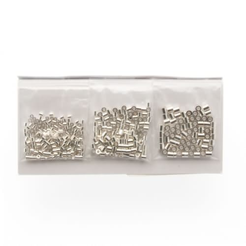 silver plated assortment pack crimp tubes 1,5mm-2mm-2,5mm | 475pc
