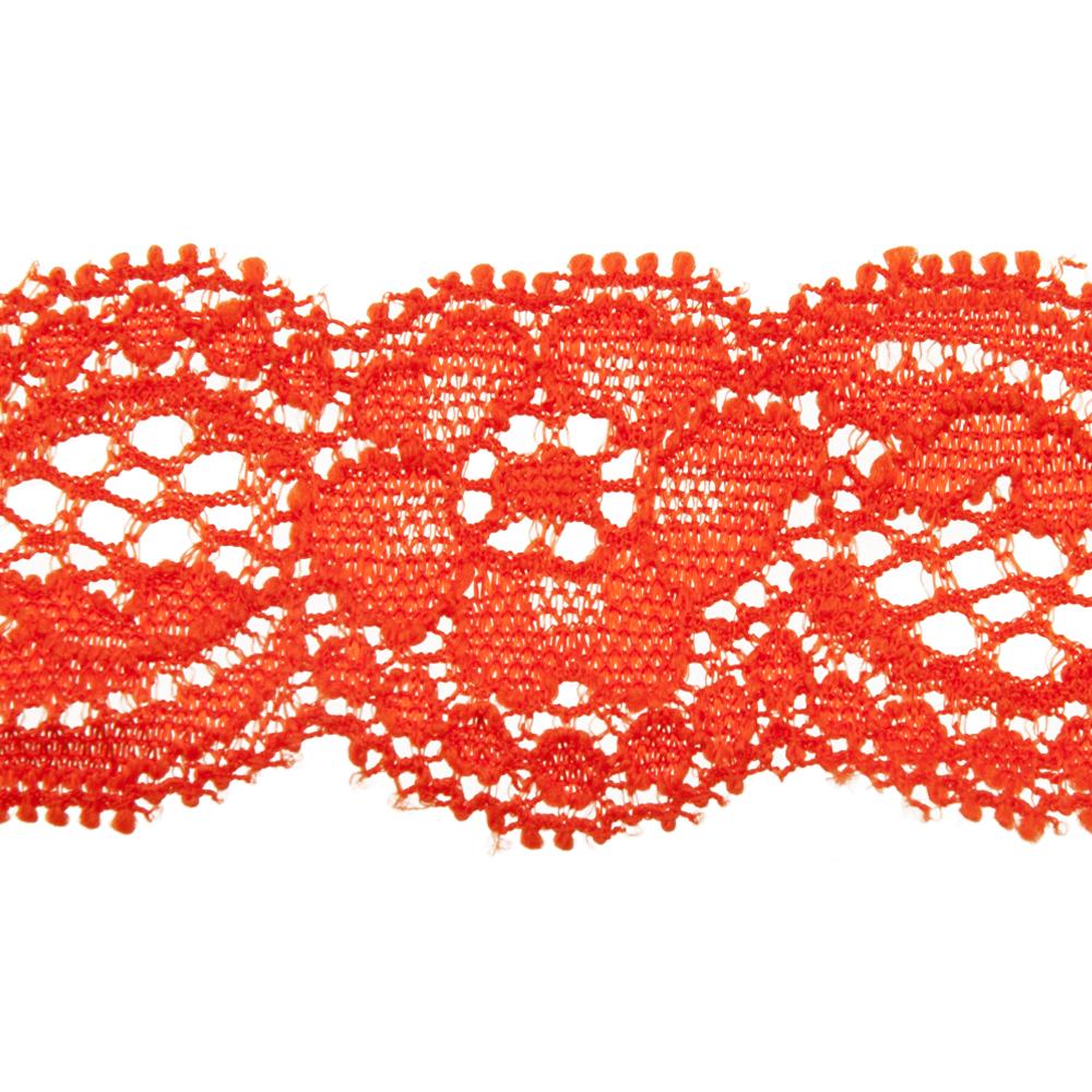 spitze lycra band korall rot 30mm | 1mt