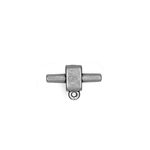 antique silver plated terminal clasp with ring for regaliz 5mm | 2pc