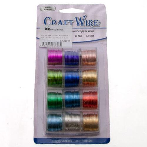 dozen color mix craft wire - diameter 0,81mm - 2,7 mt x 12 spool | 1pc