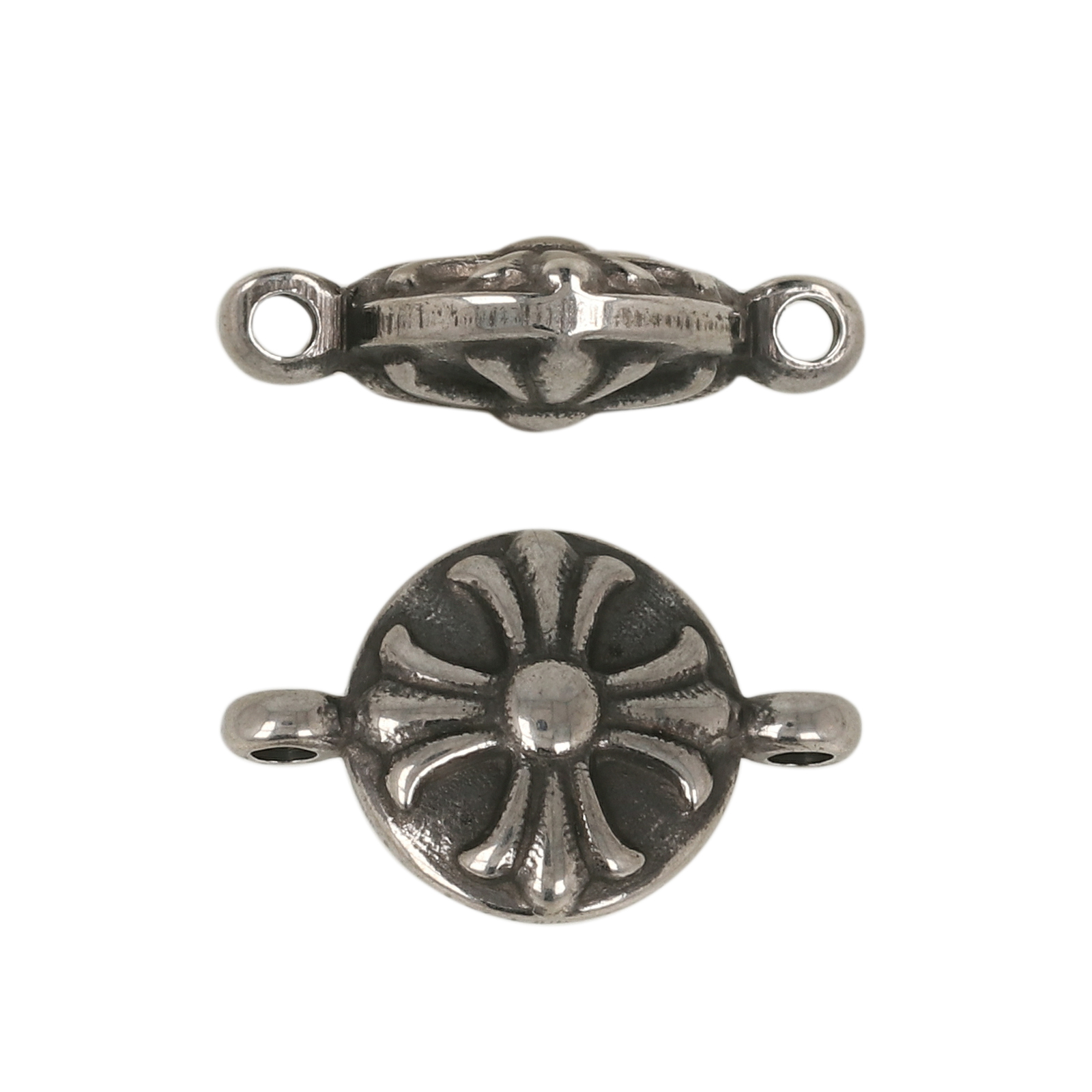 antique stainless steel round gothic cross 16x10mm | 1pc