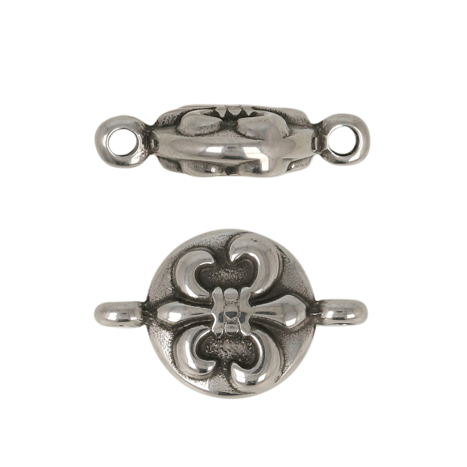 antique stainless steel round gothic lily 16x10mm | 1pc