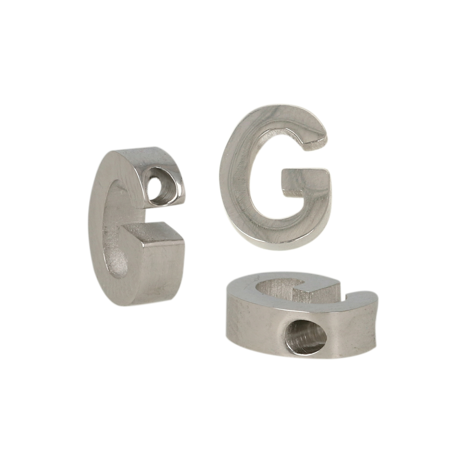 stainless steel alphabet letter bead g 9x7mm | 1pc