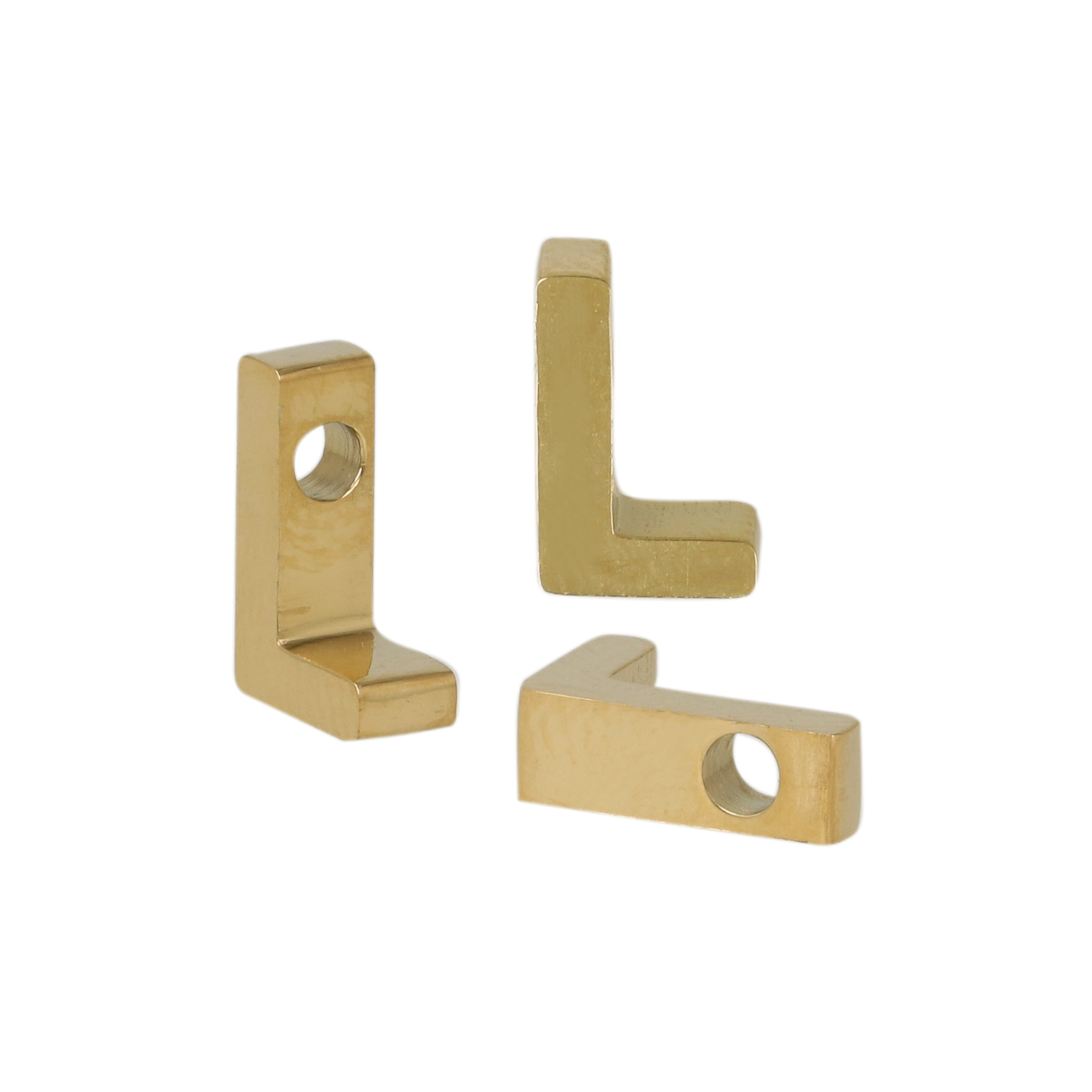 gold plated stainless steel alphabet letter bead l 9x6mm | 1pc