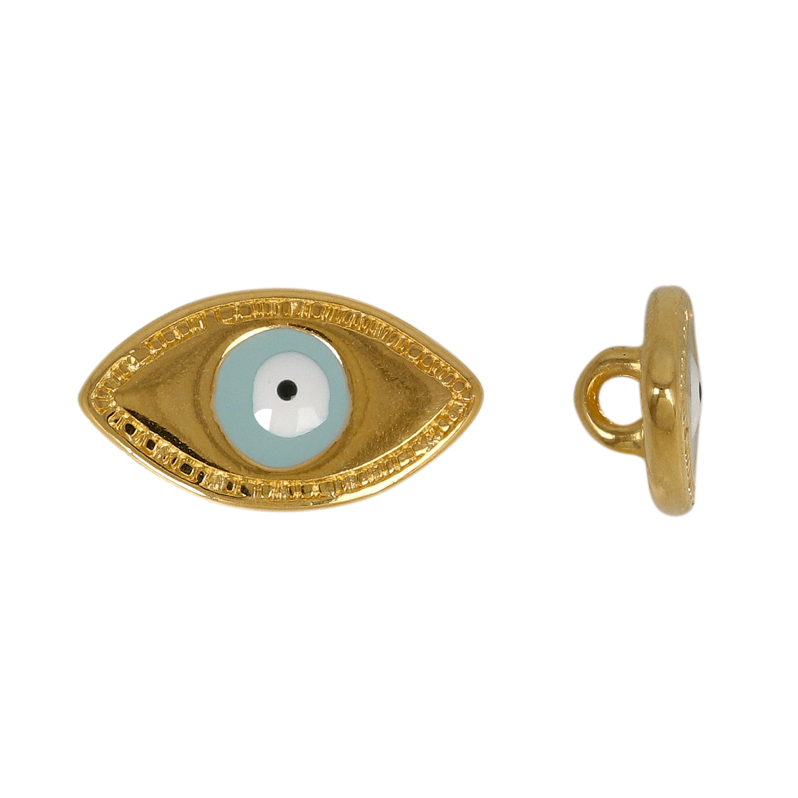 gold plated beads allah eye 15x8mm | 1pc