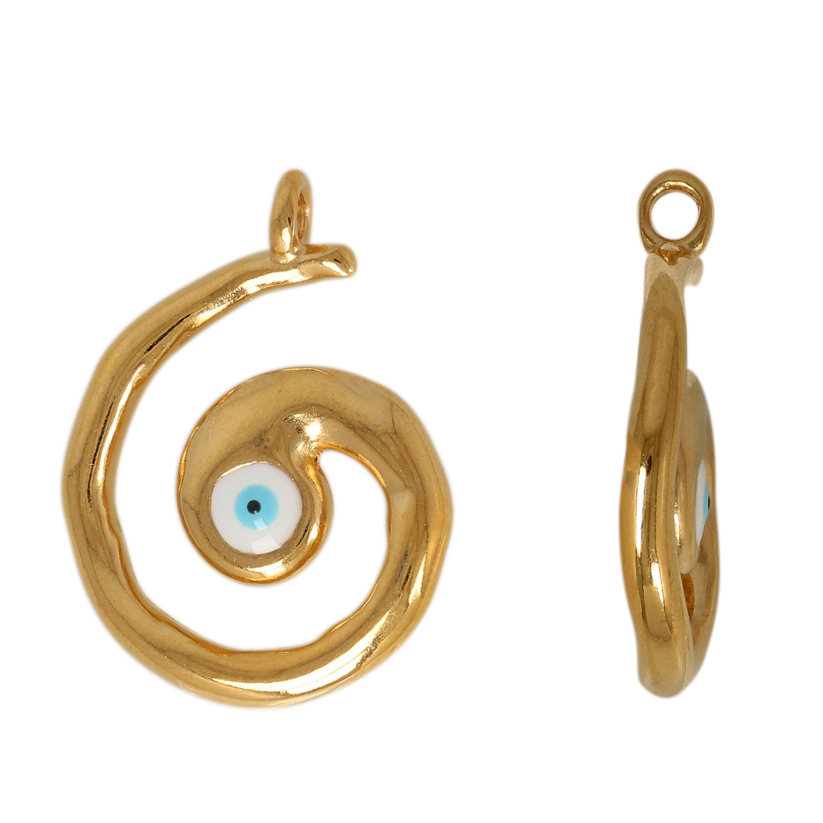 anhänger spiral vergoldet emailliert allah eye 18x16mm | 1st