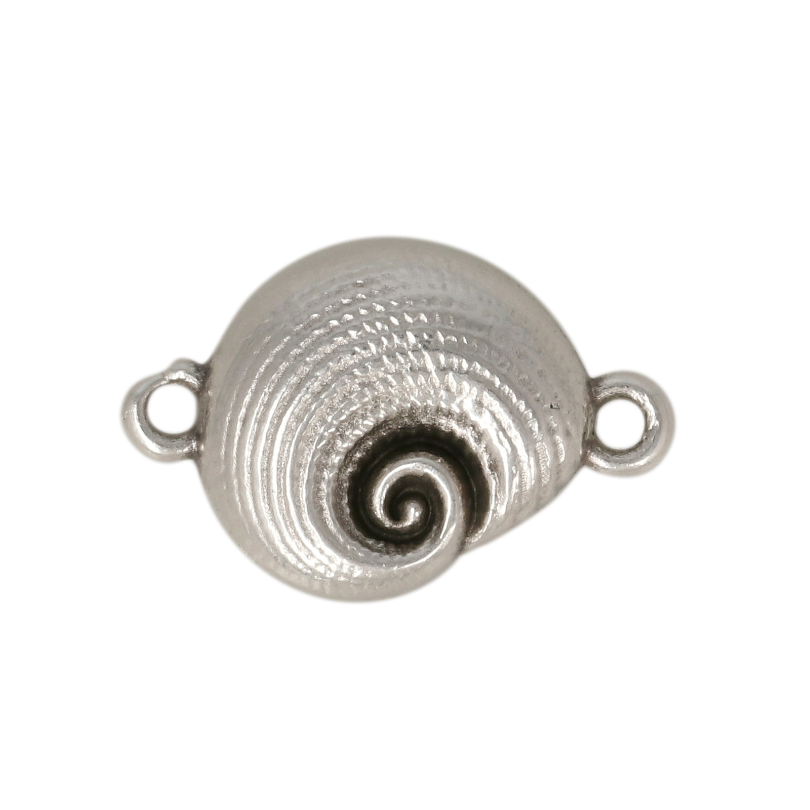 antique silver plated sea shell link 20x12mm | 2pc