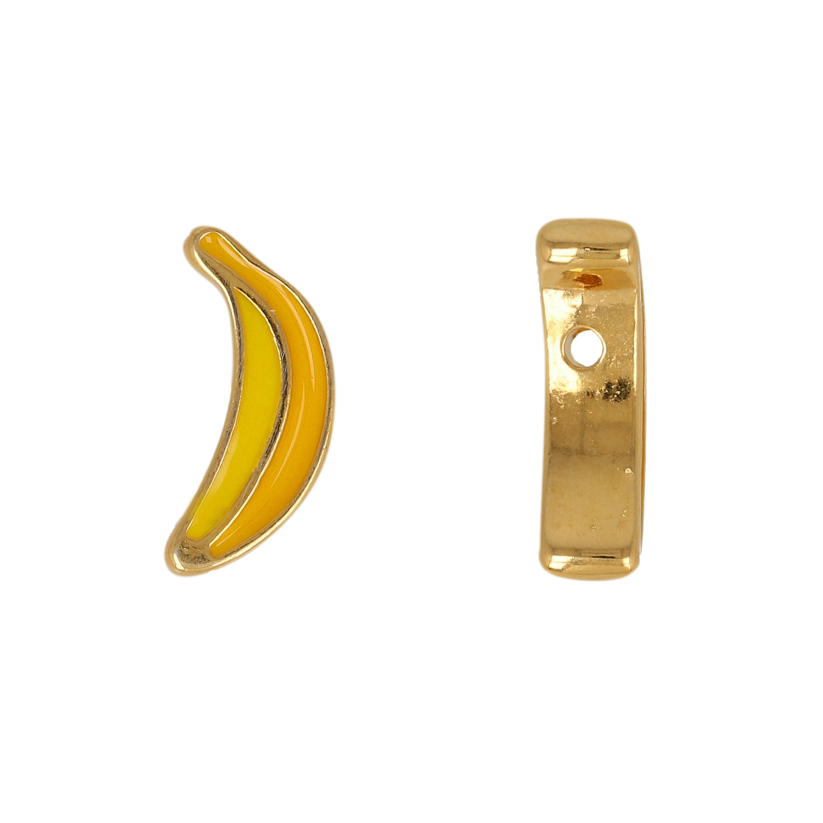 gold plated enameled beads banana 14x7mm | 2pc