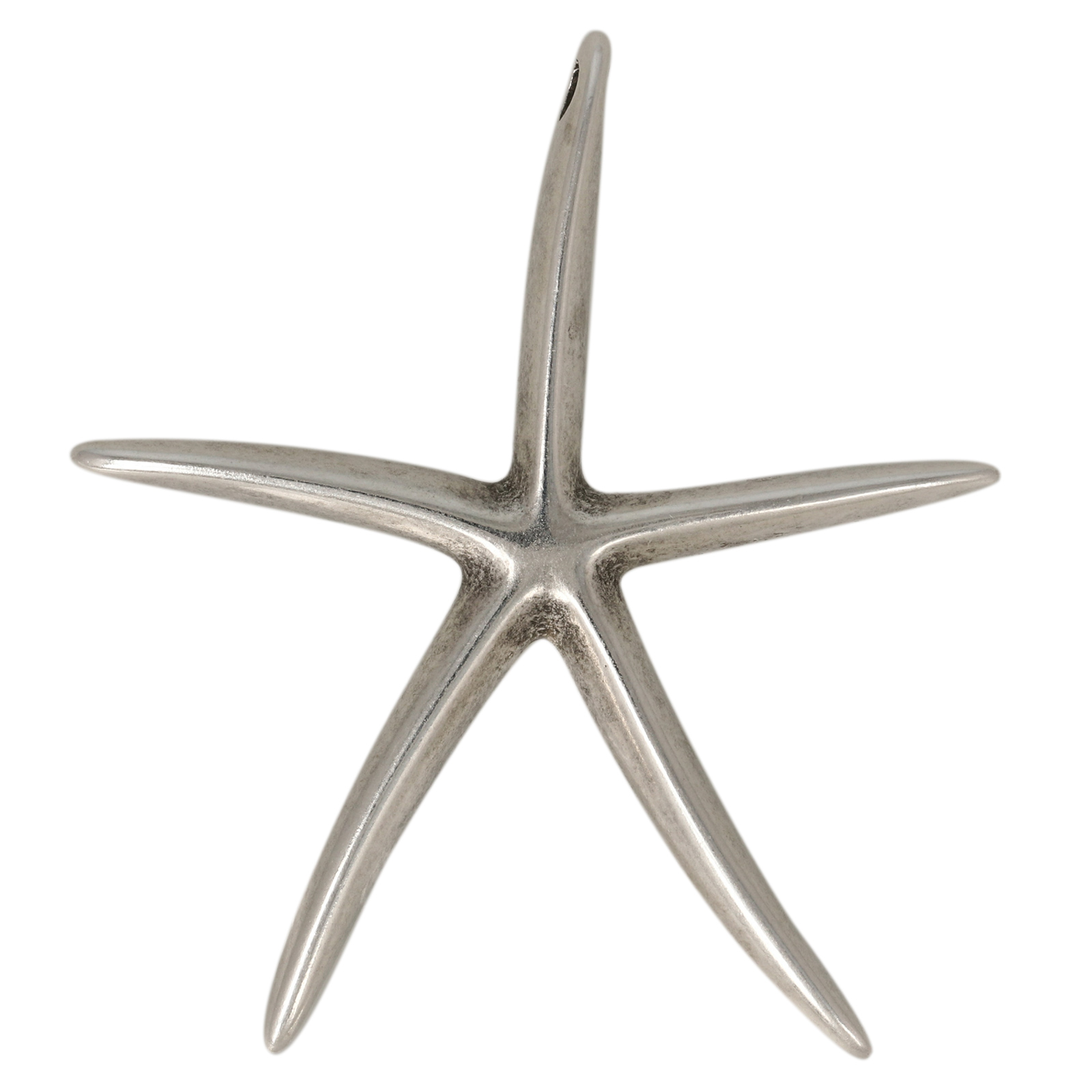 antique silver plated starfish pendant 52x42mm | 1pc