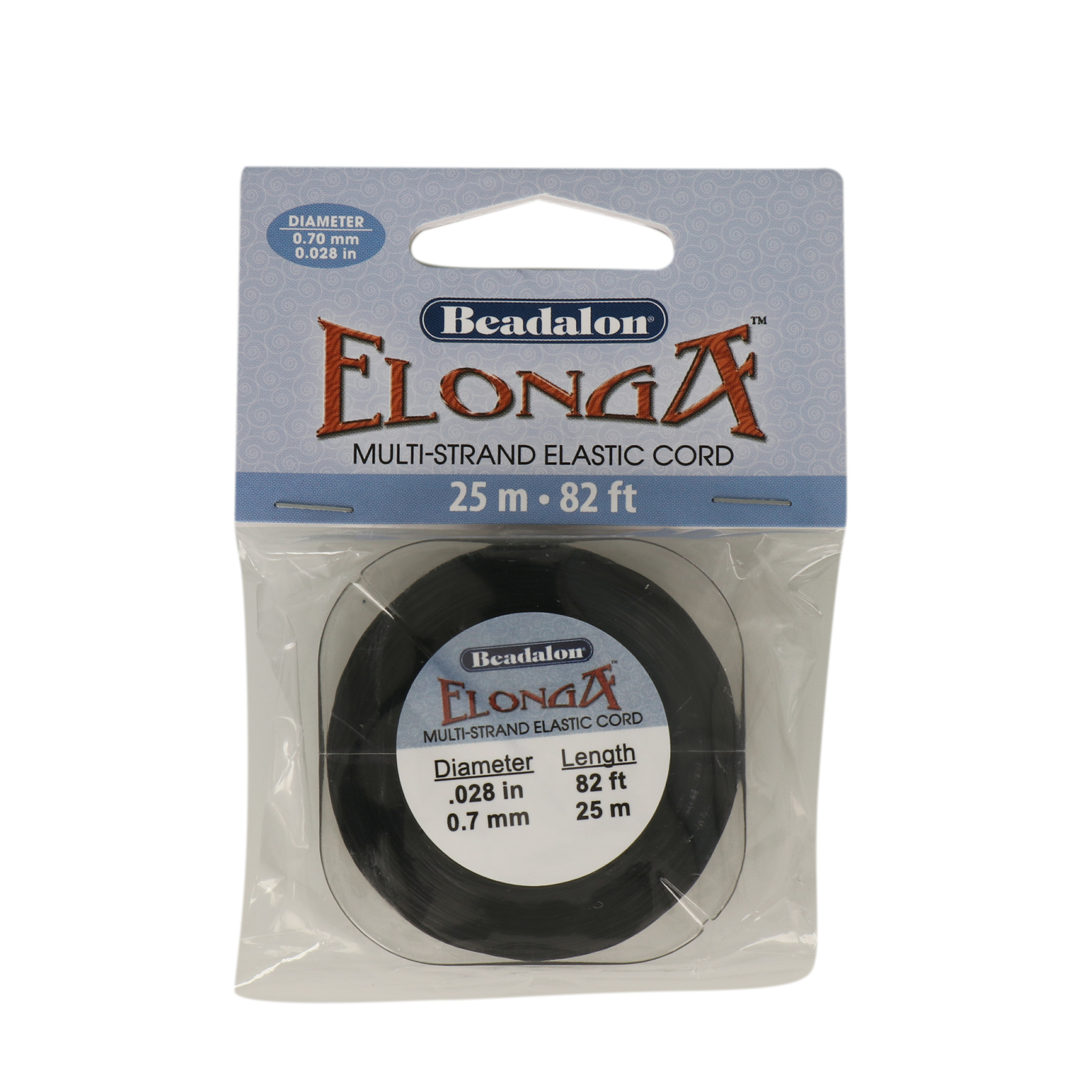 multi-strand schwarz elastischer faden elonga 0,7mm - 25mt | 1st