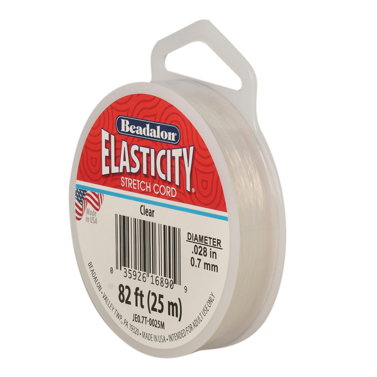 elasticity elastic cord clear - diameter 0,7mm - 25mt spool | 1pc