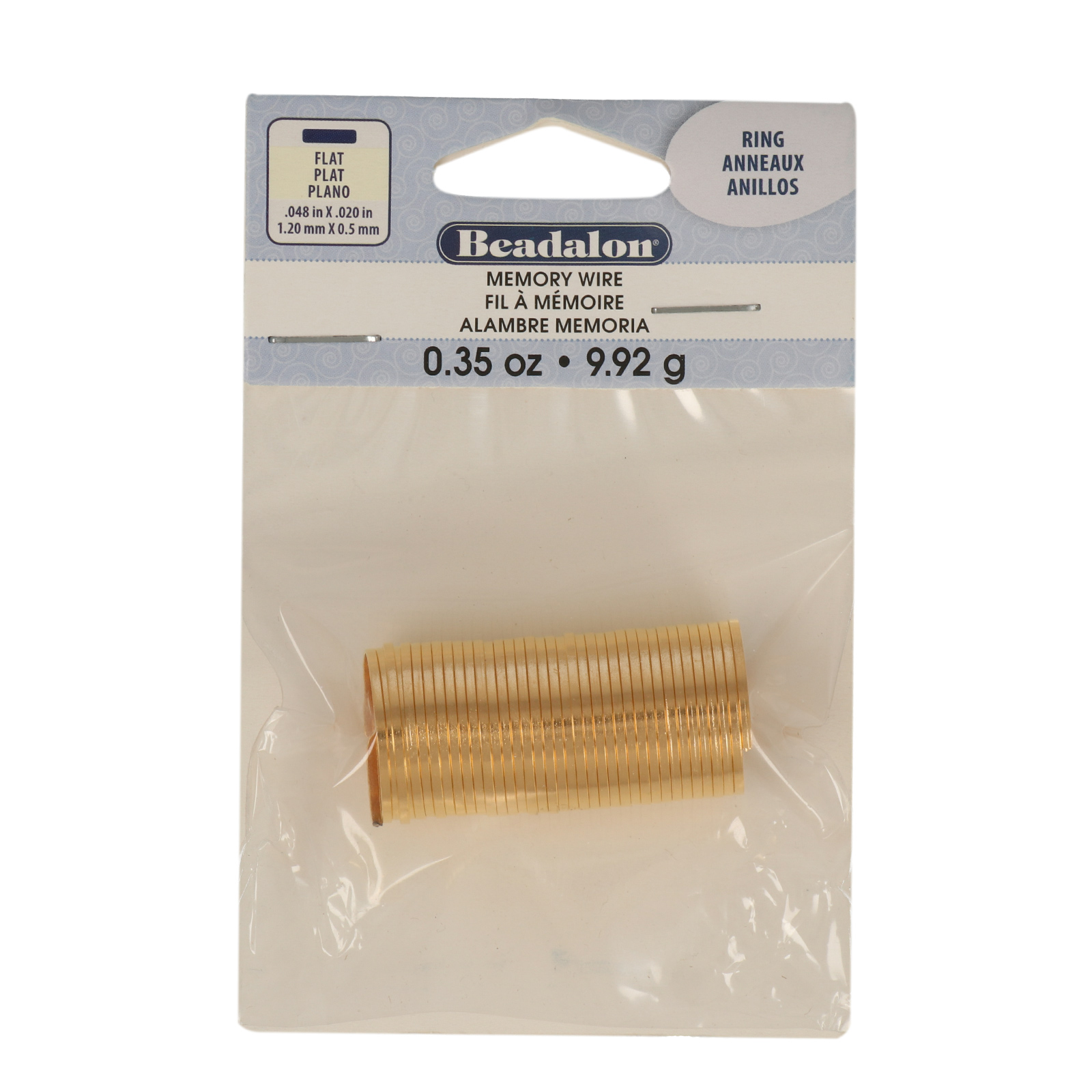 gold plated flat memory wire ring 19mm - wire 1,2x05mm | 33 turns