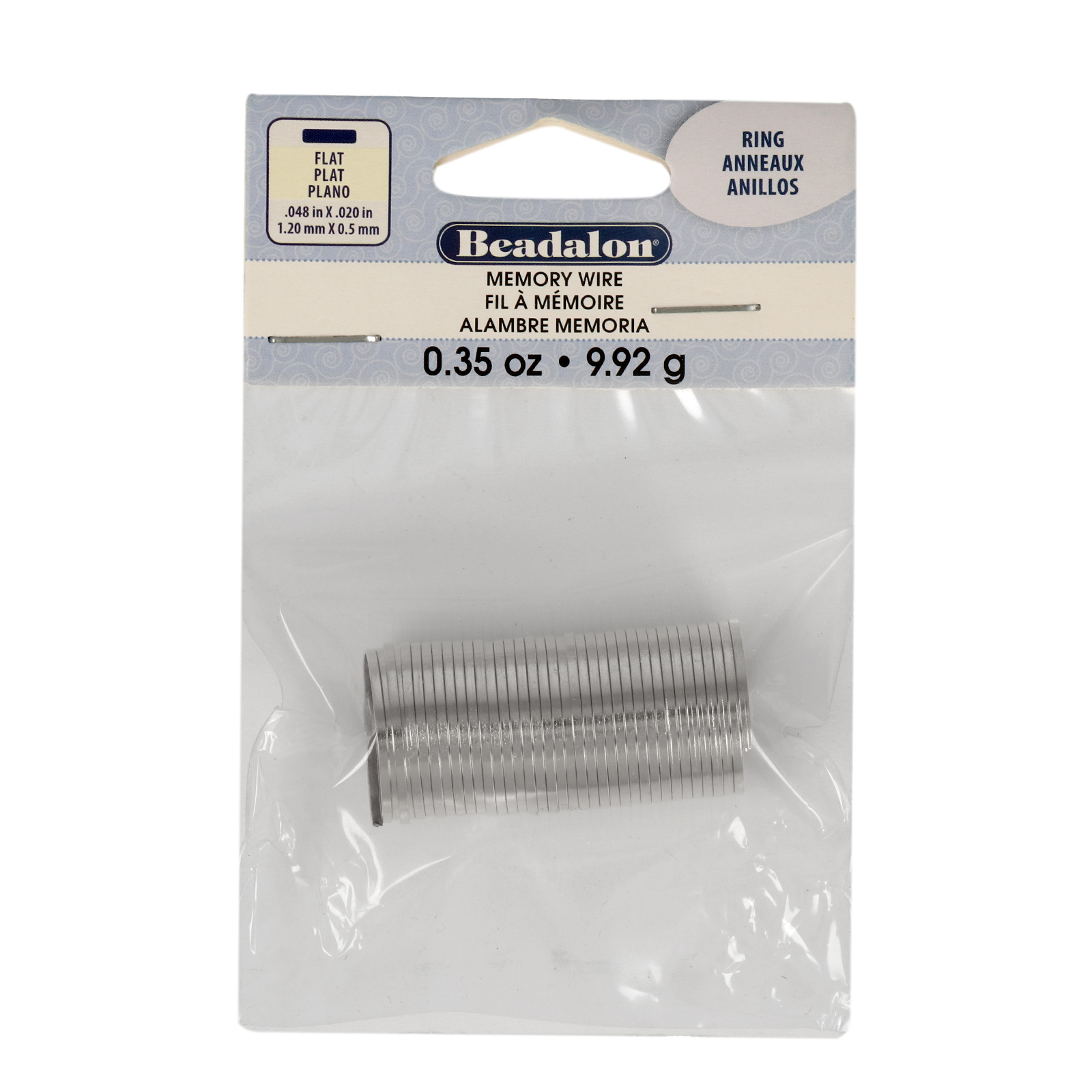 silver plated flat memory wire ring 19mm - wire 1,2x05mm | 33 turns