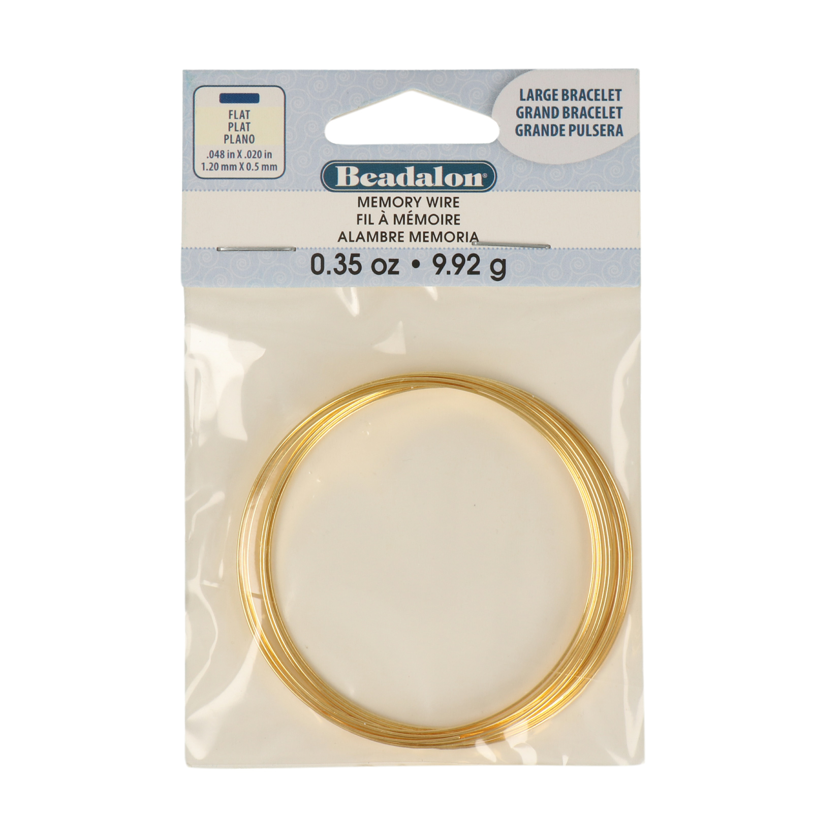 gold plated flat memory wire bracelet 57mm - wire 1,2x05mm | 12 turns