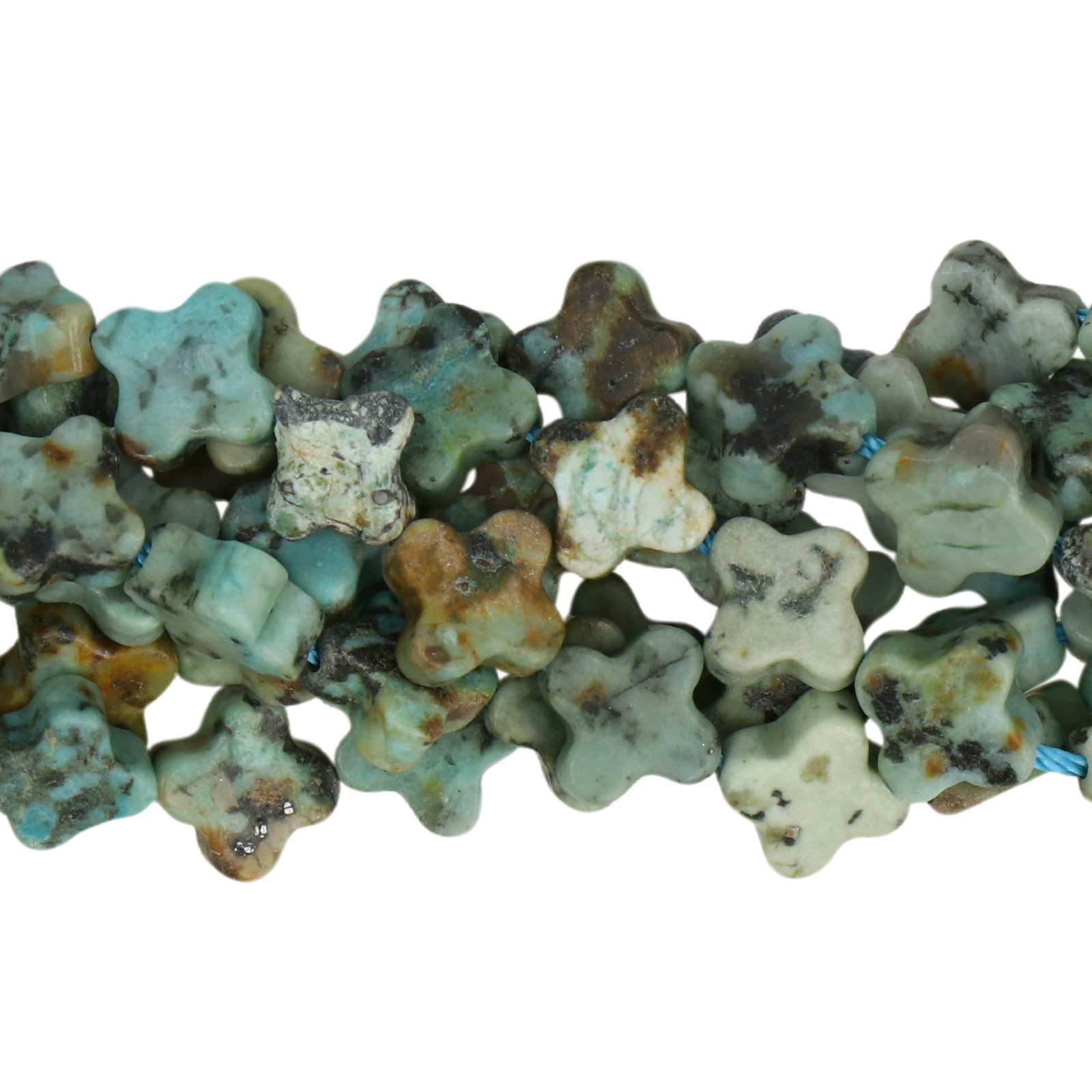 african türkis glatt kleeblatt 8mm | 10st