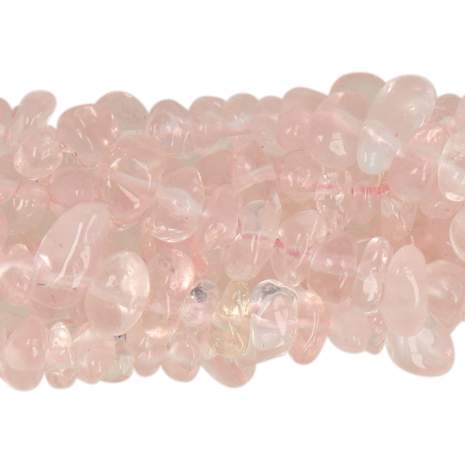 madagascar rose quartz chips 5-10mm | 15/16-inch strand