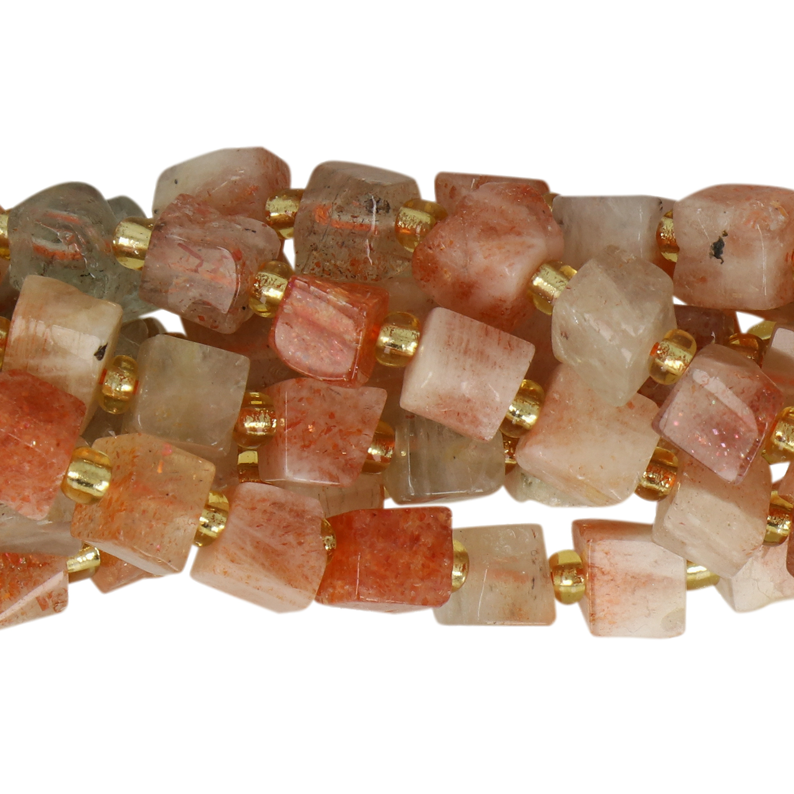 arusha sun stone irregular cube 6mm approx | 15/16-inch strand
