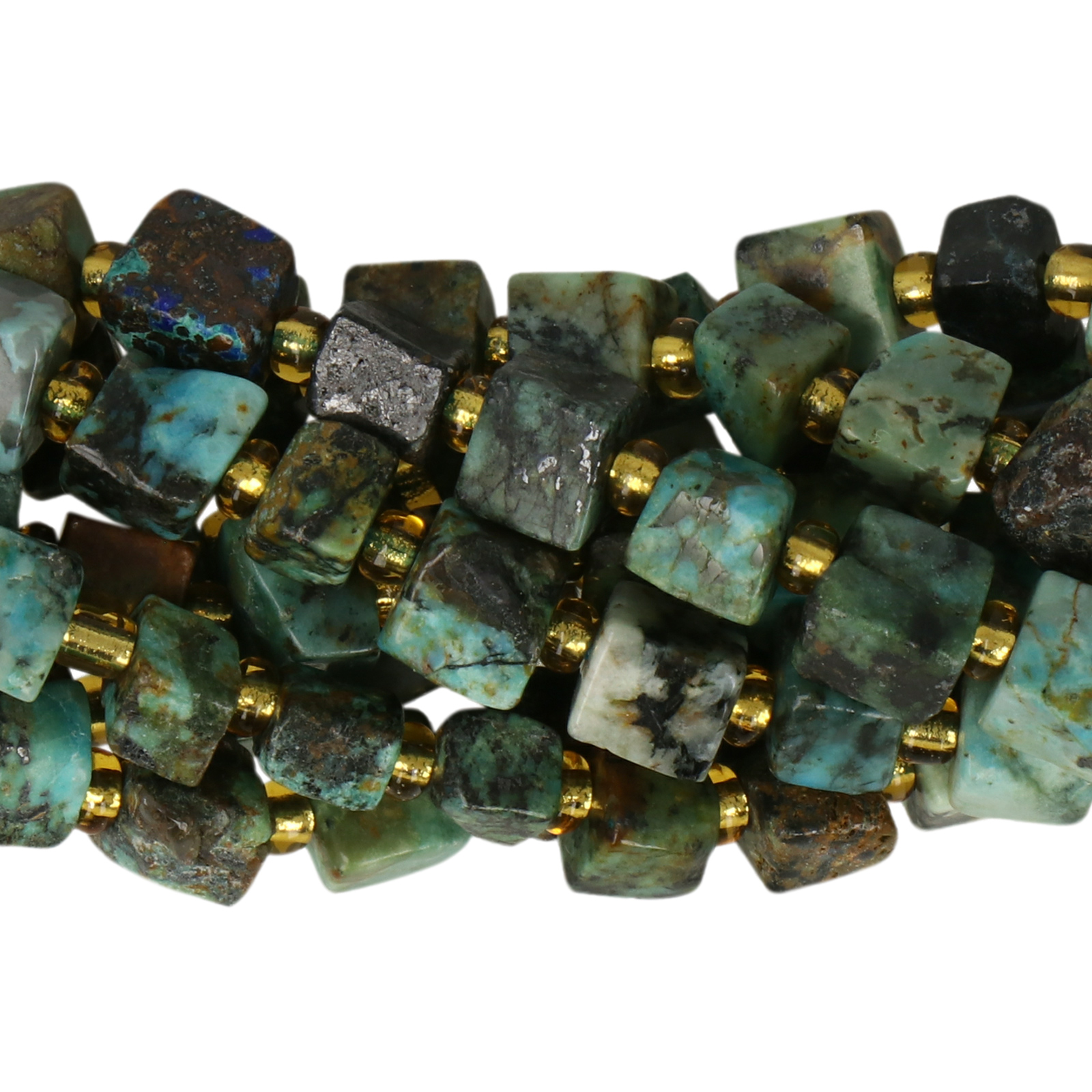 african türkis unregelmäßiger würfel 6mm ca | strang 38/40cm