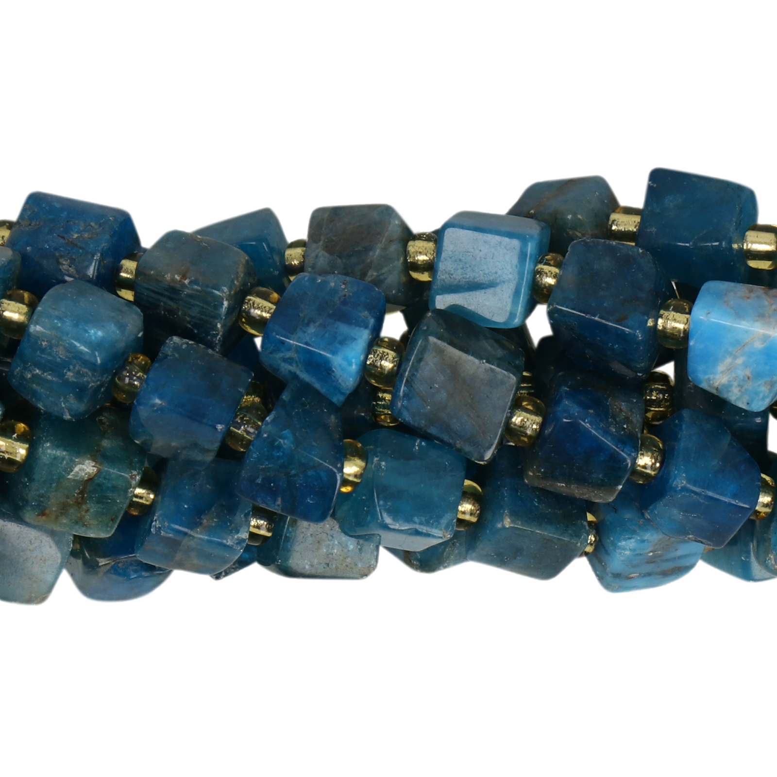 apatite irregular cube 7mm approx | 15/16-inch strand