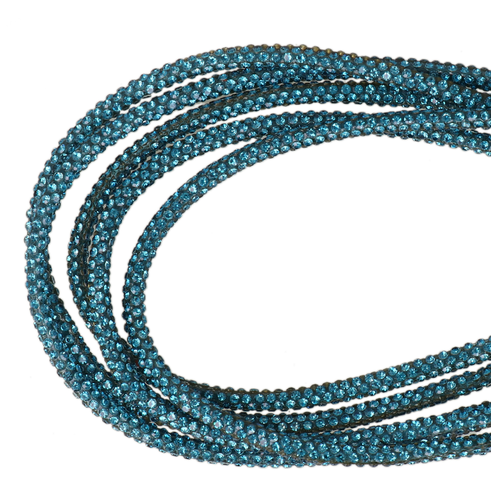rhinestone cord for bags - carribean blue 3,5mm - 50mt | 1pc