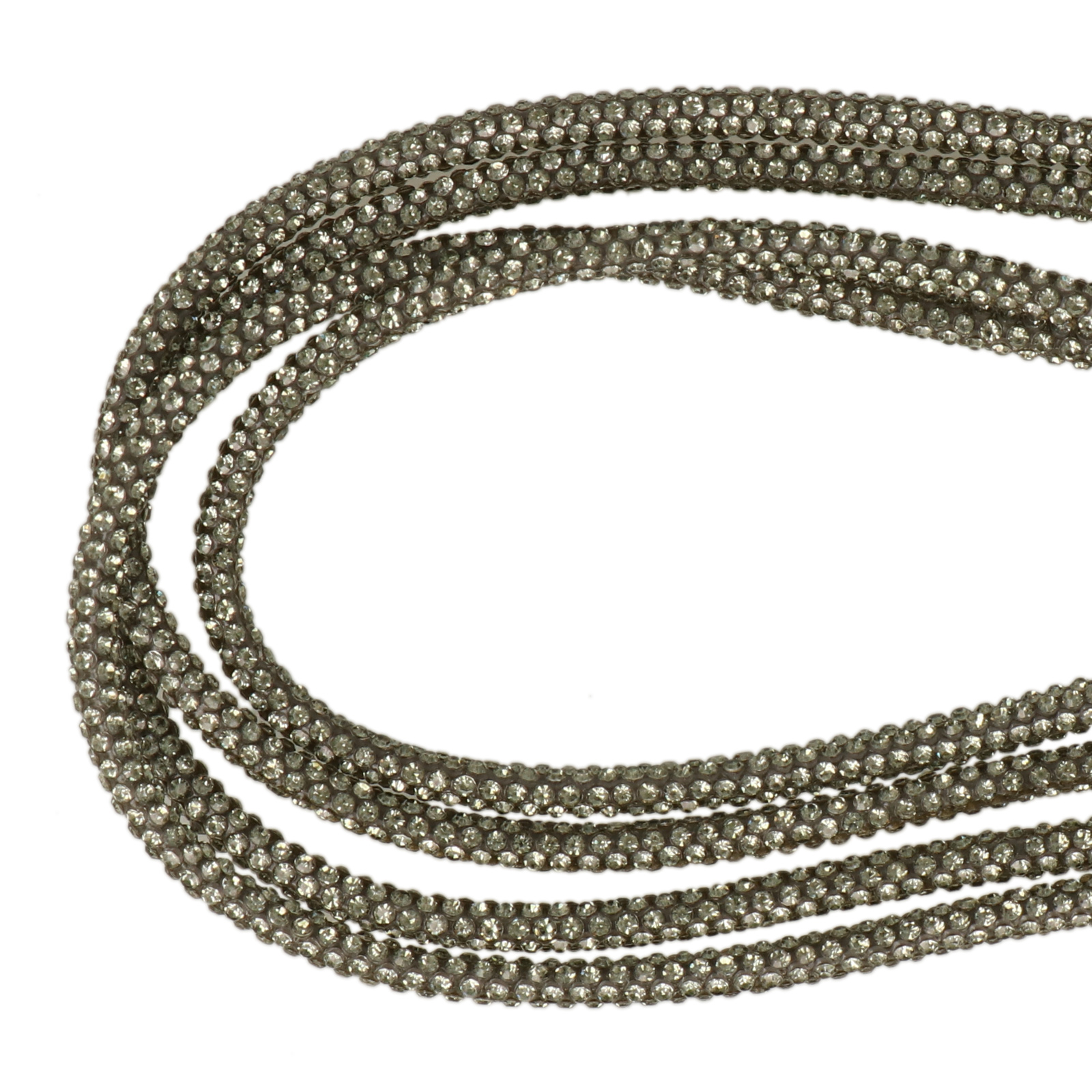 rhinestone cord for bags - silver shadow 3,5mm - 30mt | 1pc