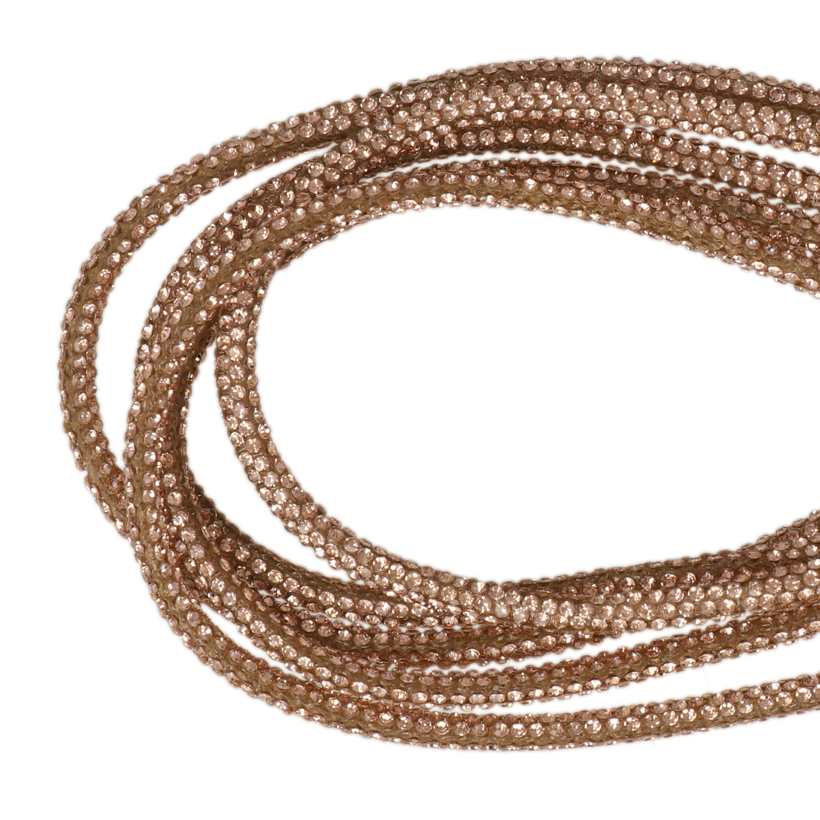 rhinestone cord for bags - rose gold 3,5mm - 50mt | 1pc