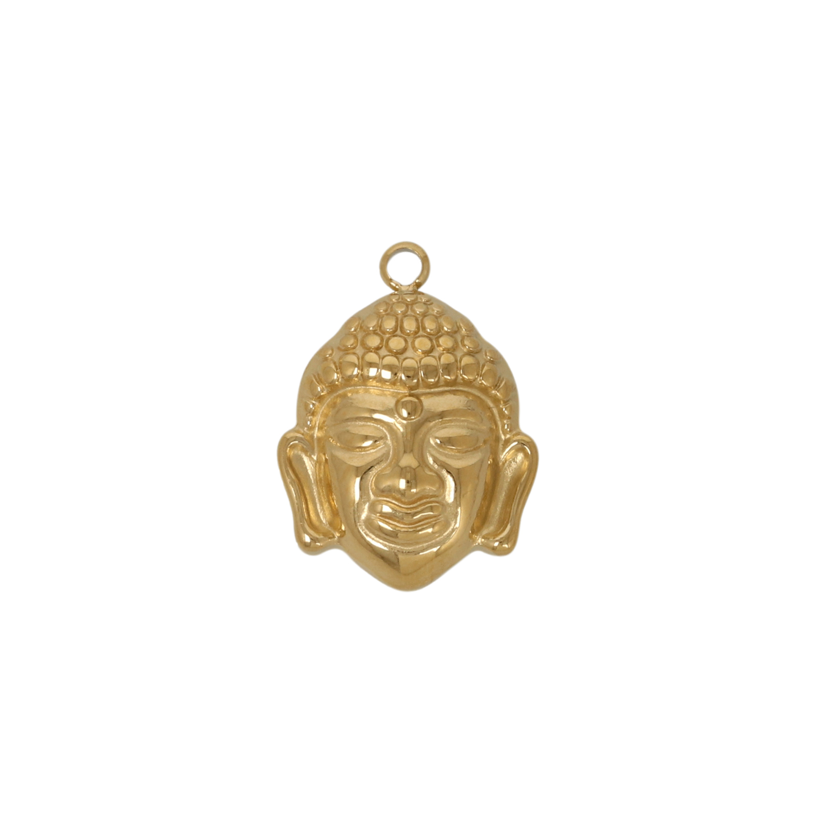 gold plated stainless steel buddha charm 14mm | 1pc
