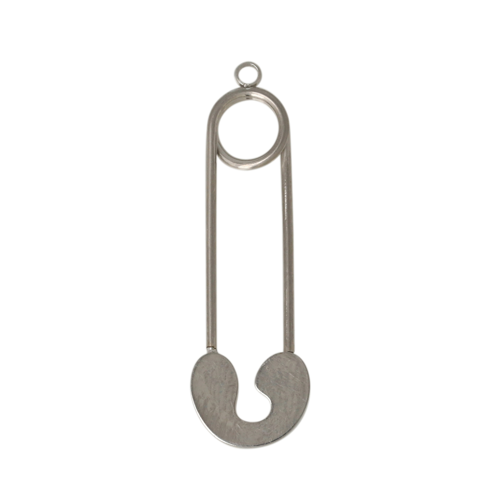 stainless steel safety pin charm 27x9mm | 1pc