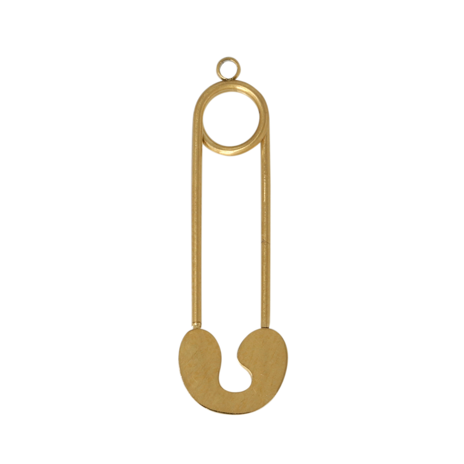 gold plated stainless steel safety pin charm 27x9mm | 1pc
