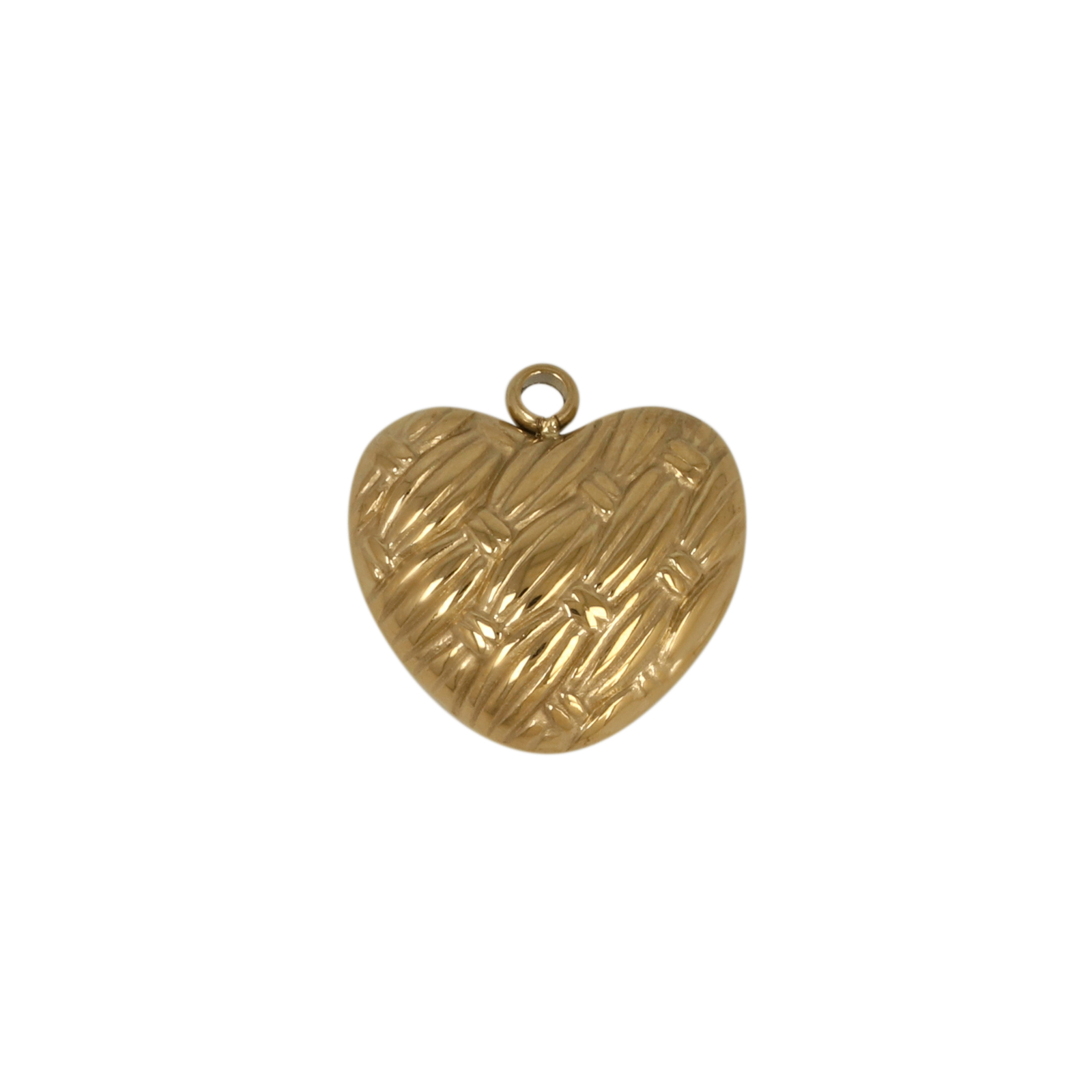 gold plated stainless steel heart charm 13mm | 1pc