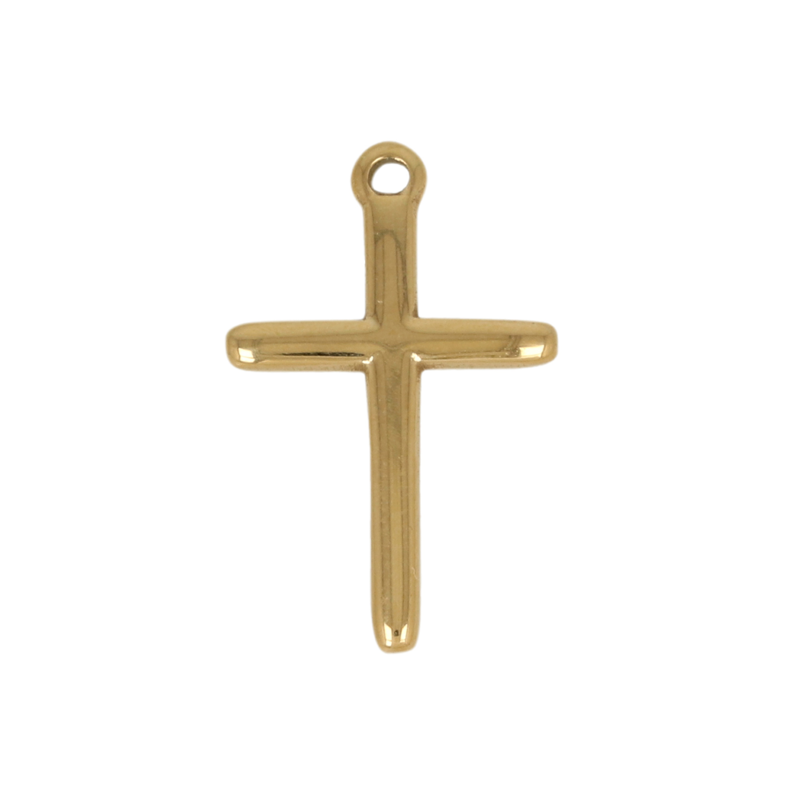 gold plated stainless stell cross pendant 20x12mm | 1pc