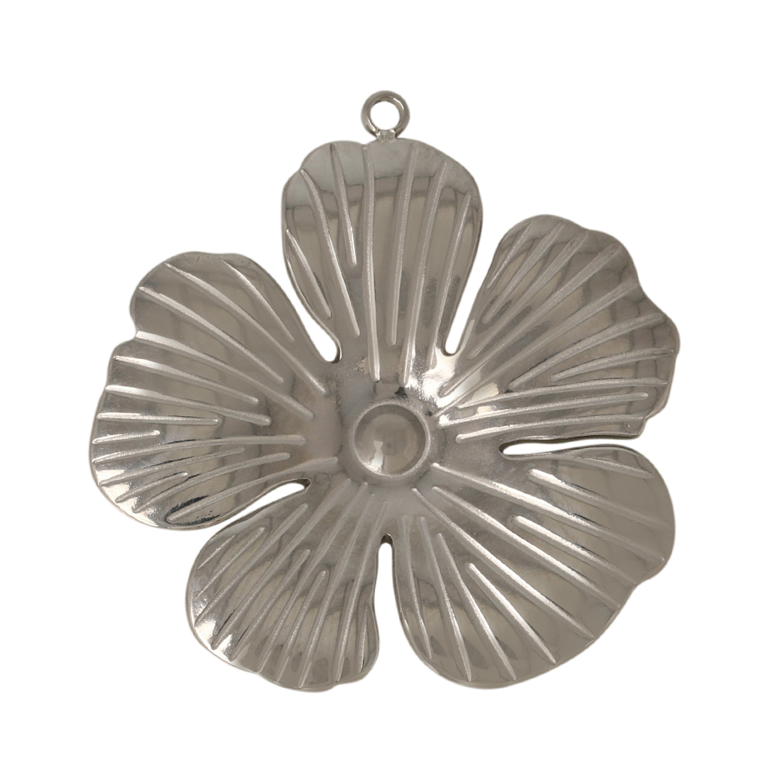 stainless stell exotic flower pendant 28mm | 1pc
