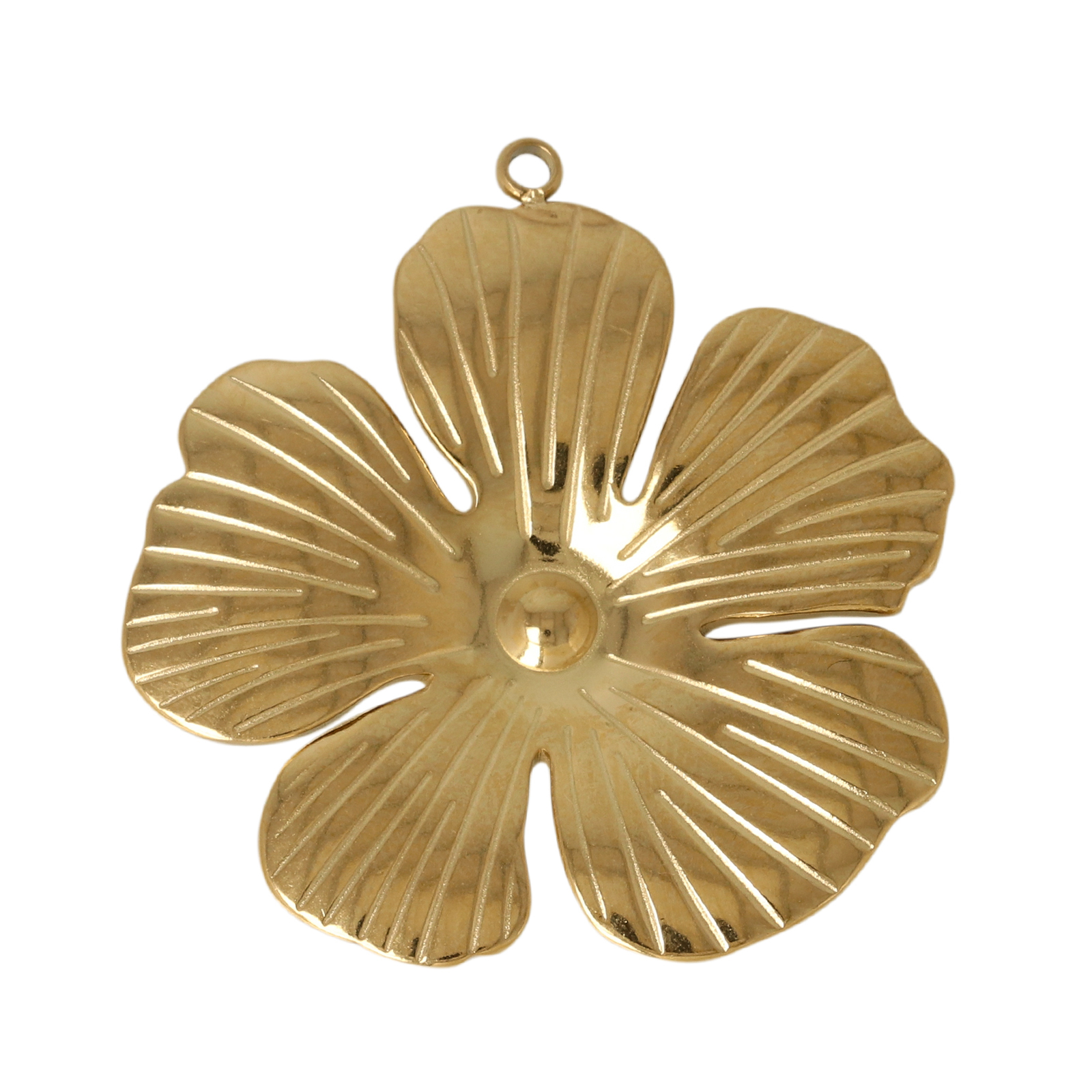 gold plated stainless stell exotic flower pendant 28mm | 1pc