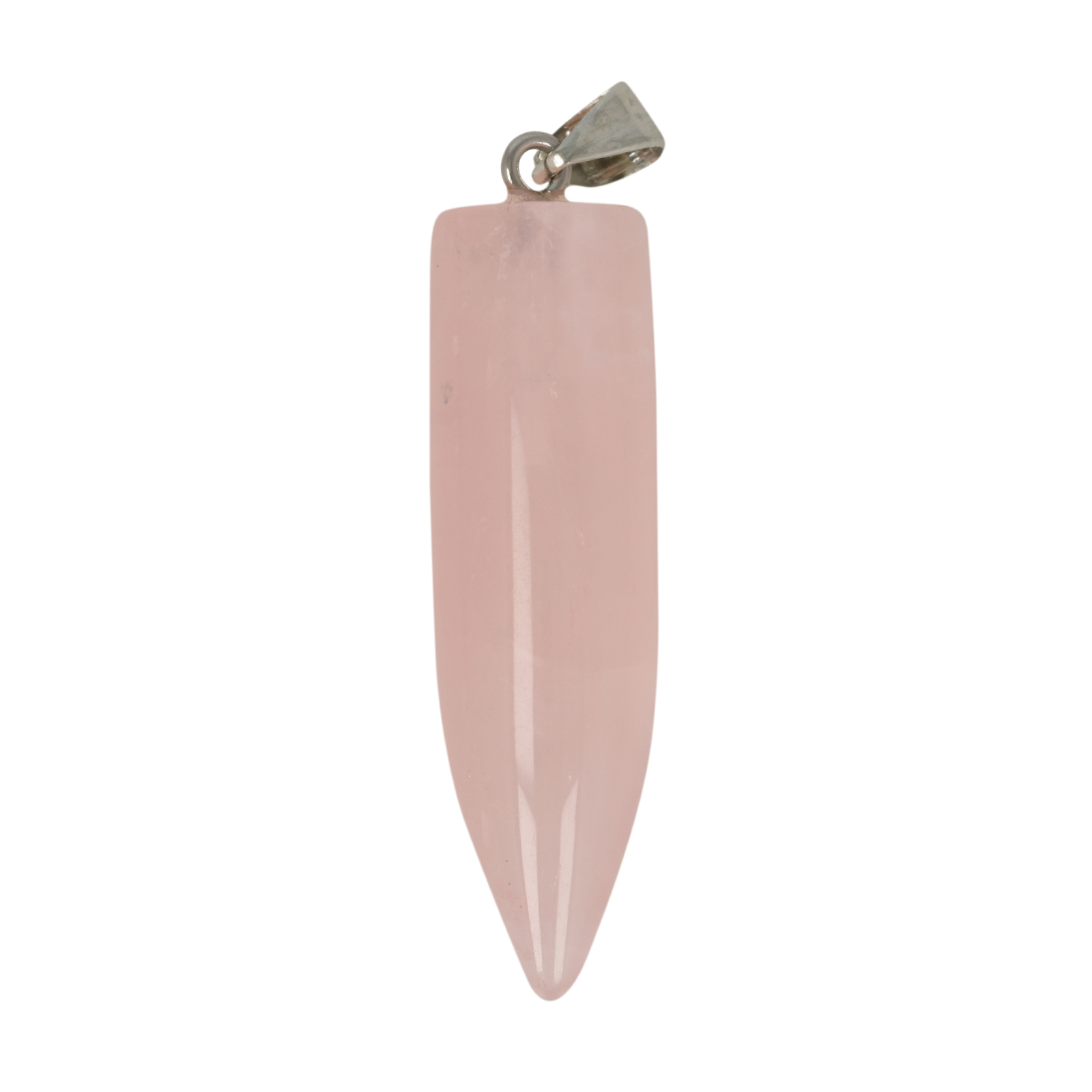 rose quartz pendant smooth bullet 40x12mm | 1pc