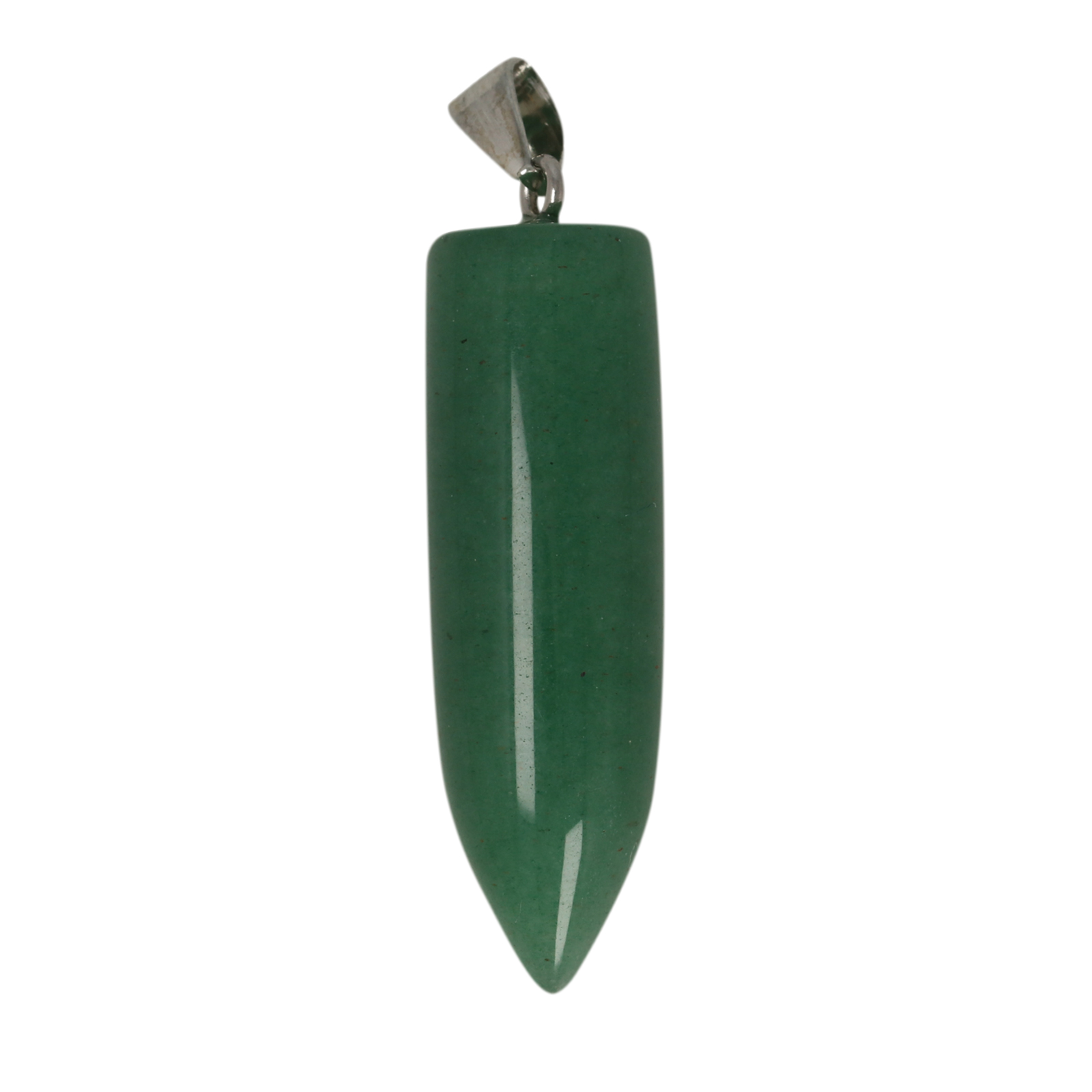 green aventurine pendant smooth bullet 40x12mm | 1pc