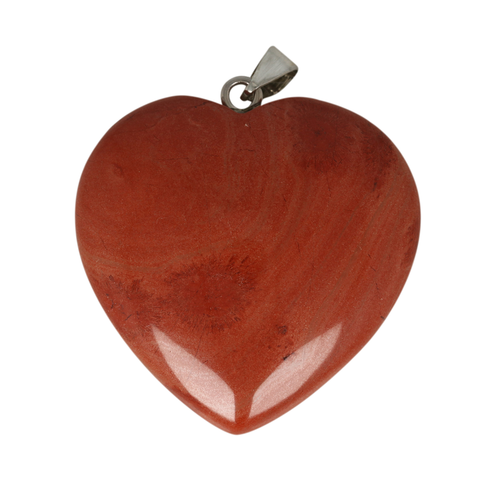 red jasper pendant smooth heart 40mm | 1pc