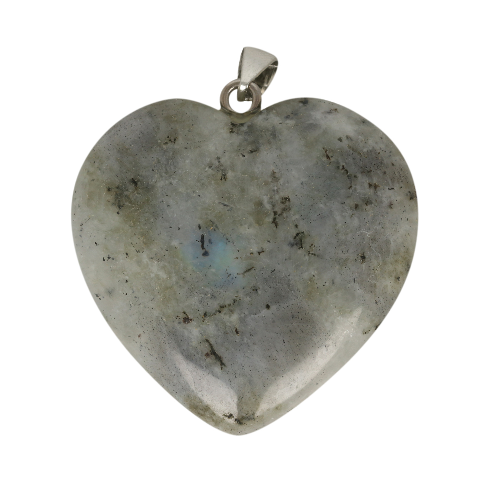 labradorite pendant smooth heart 40mm | 1pc