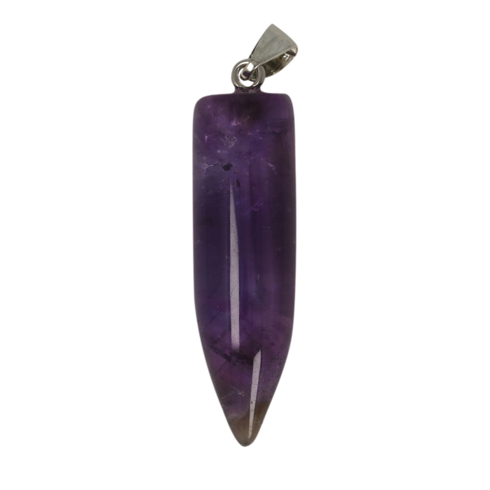 amethyst pendant smooth bullet 40x12mm | 1pc