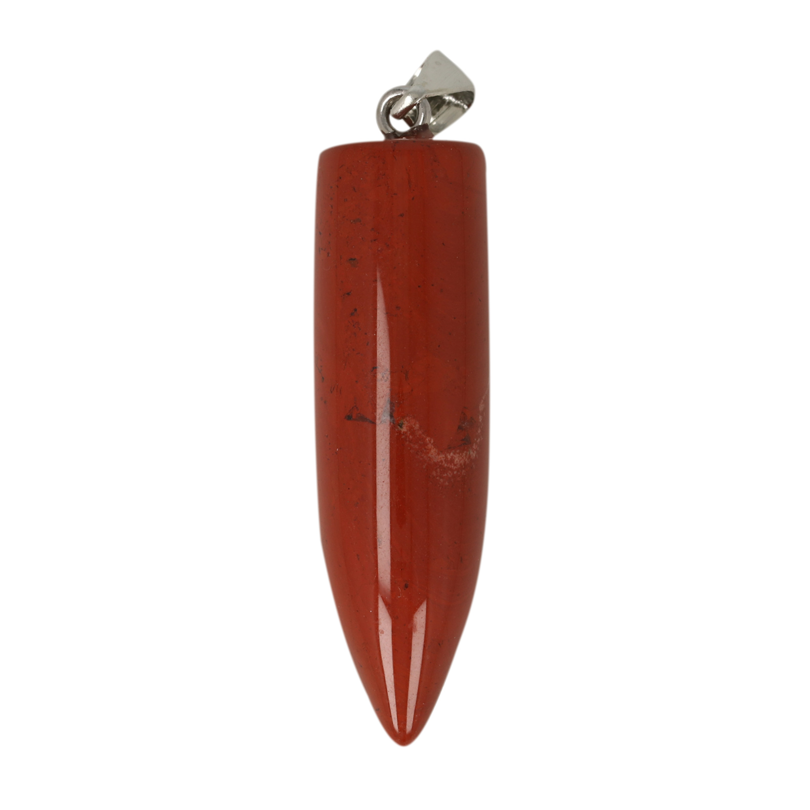 red jasper pendant smooth bullet 40x12mm | 1pc