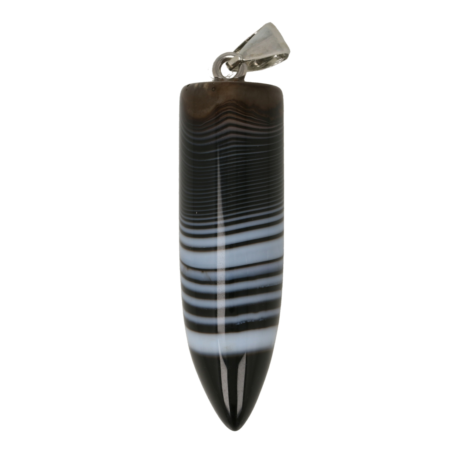 black lace agate pendant smooth bullet 40x12mm | 1pc