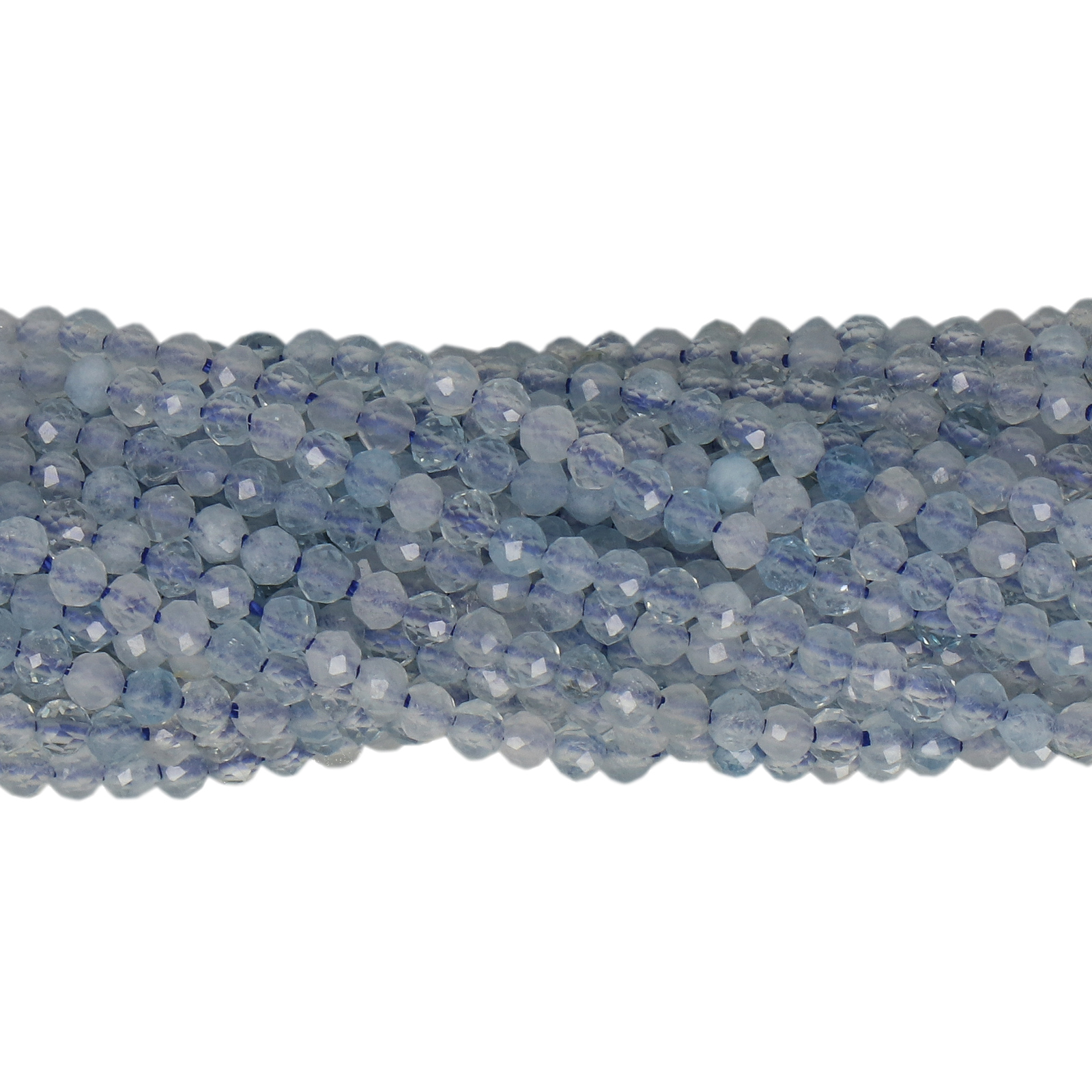 aquamarine faceted round 2mm | 15/16-inch strand