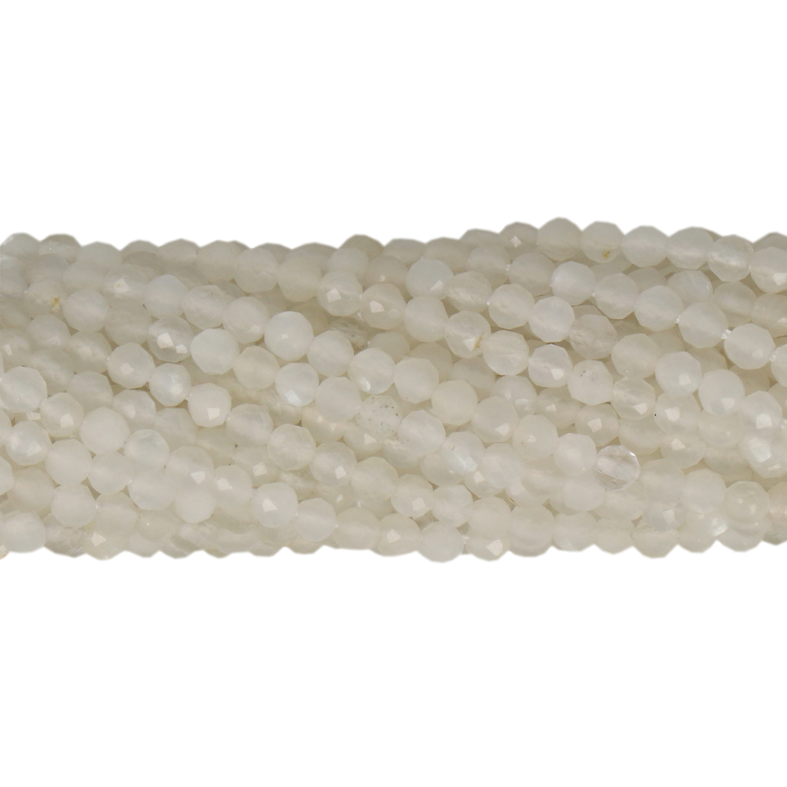 white moonstone faceted round 2mm | 15/16-inch strand