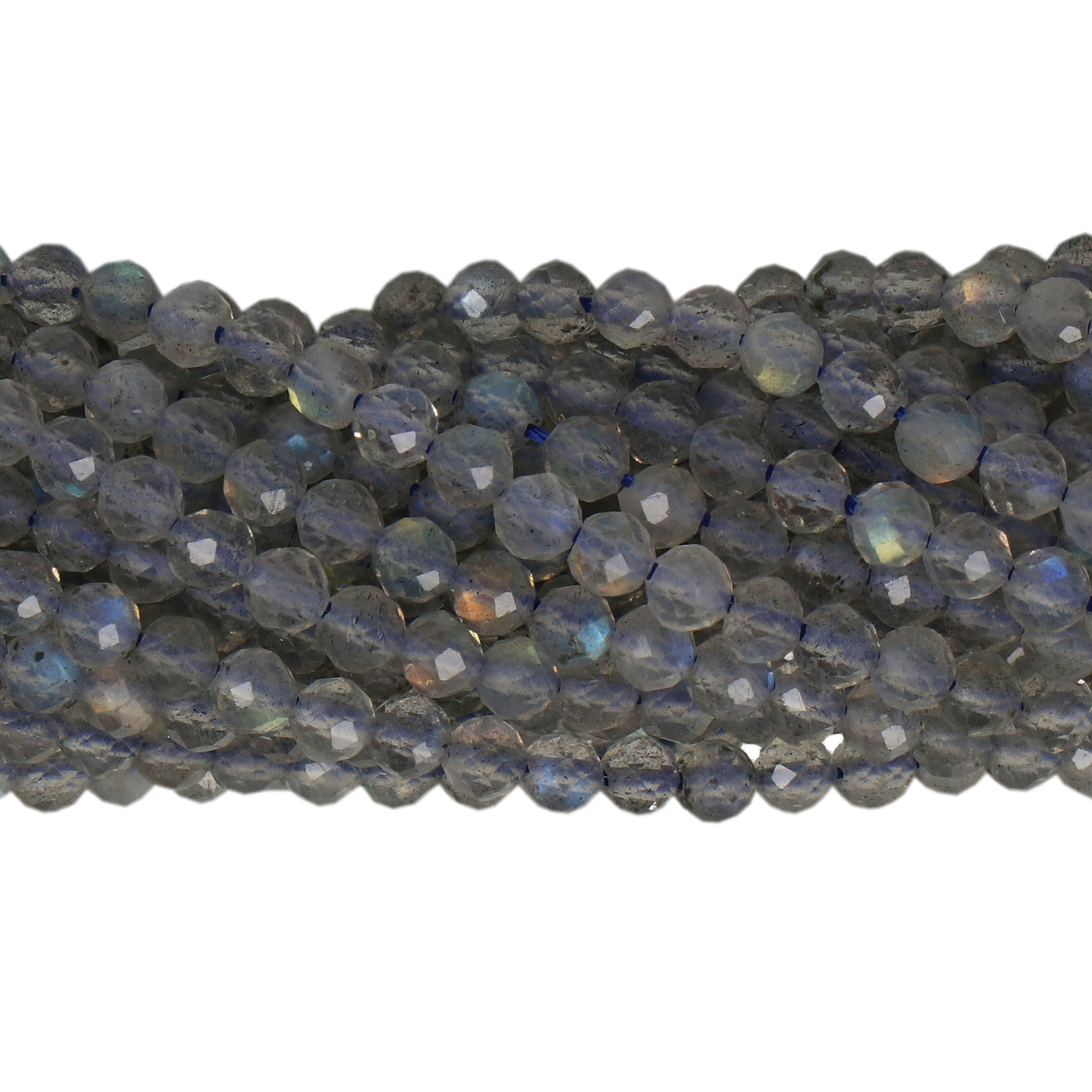 labradorite faceted round 3mm | 15/16-inch strand