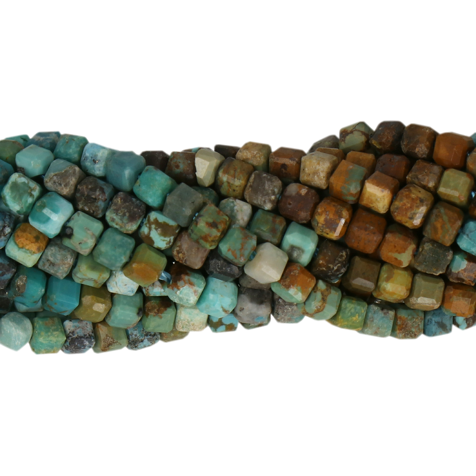 natural turquoise cube faceted 3,5mm aprox | 15/16-inch strand