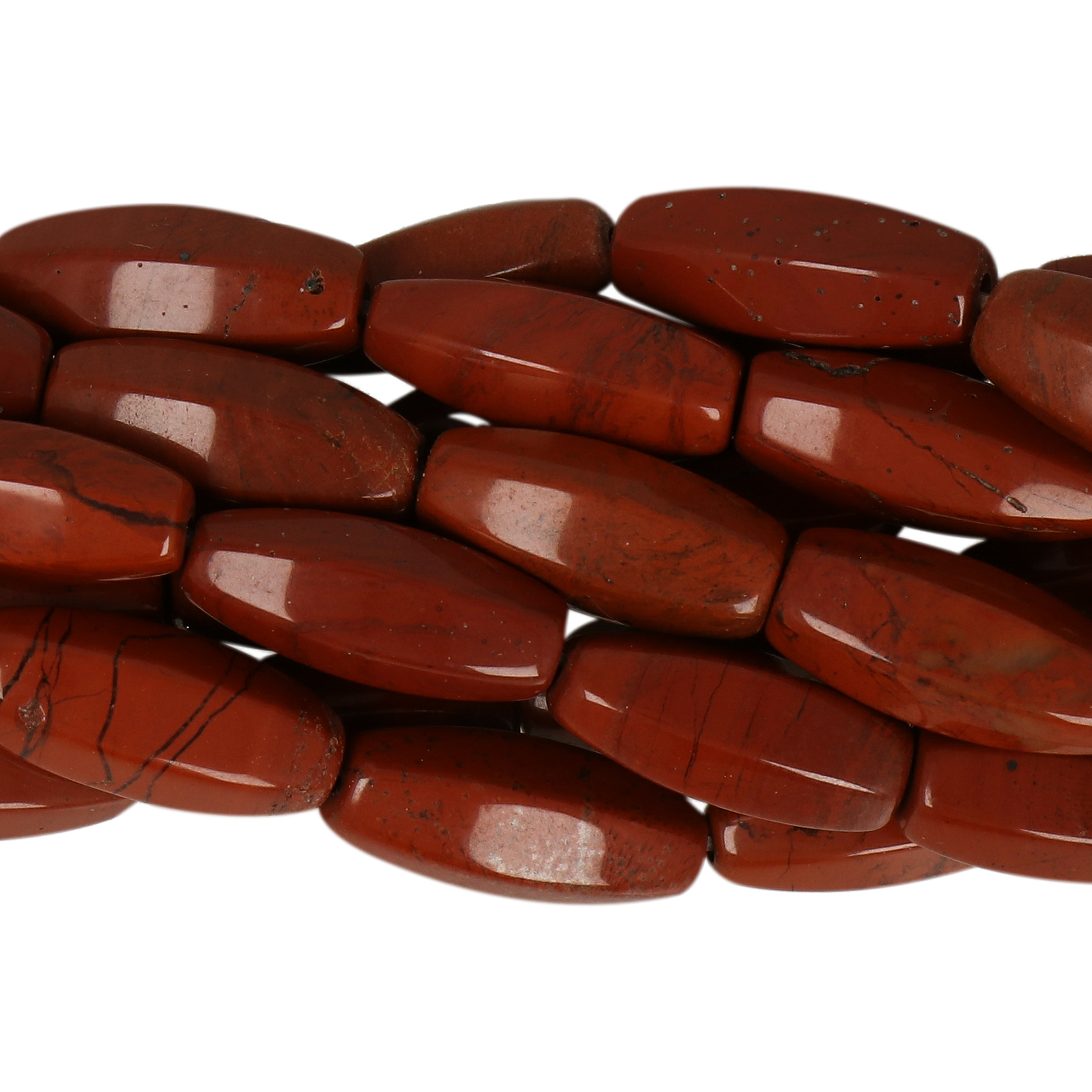 red jasper faceted barrel 16x7mm | 4pc