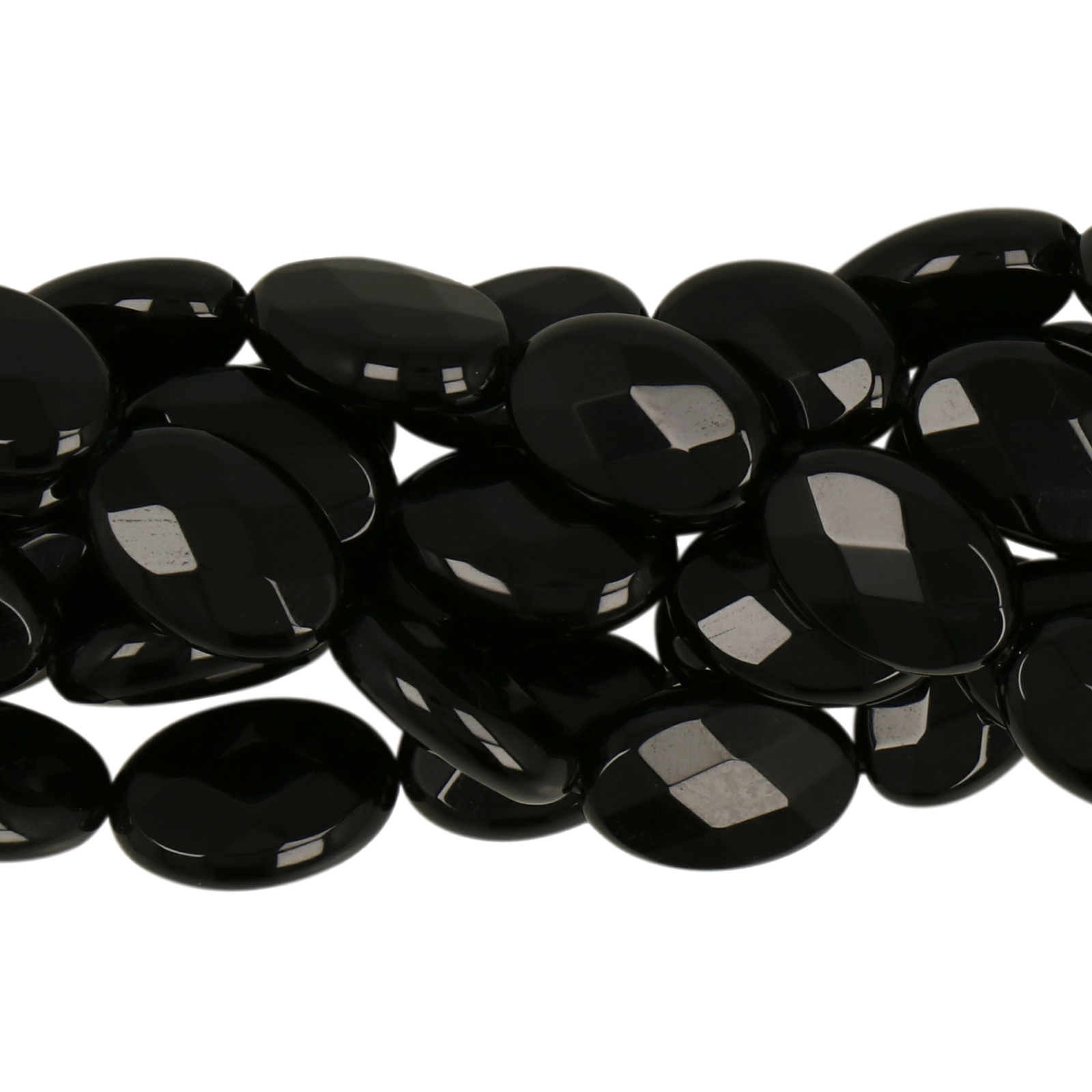 black onyx faceted oval 12x8mm | 4pc